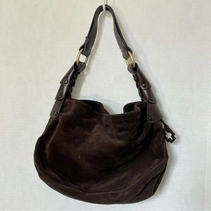 100% Authentic Bally Brown Suede Shoulder Bag Purse